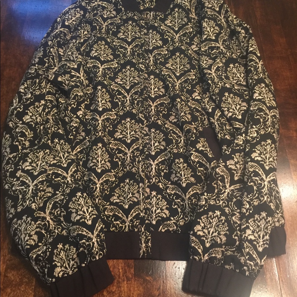 Black and Gold Bomber Jacket